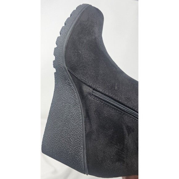 I Love Billy BettyBoo Black Faux Suede Knee High Winter Zip Tye Boots Sz 41 - Picture 9 of 16